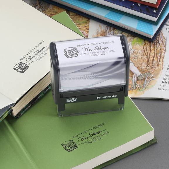 from the library of teacher stamp